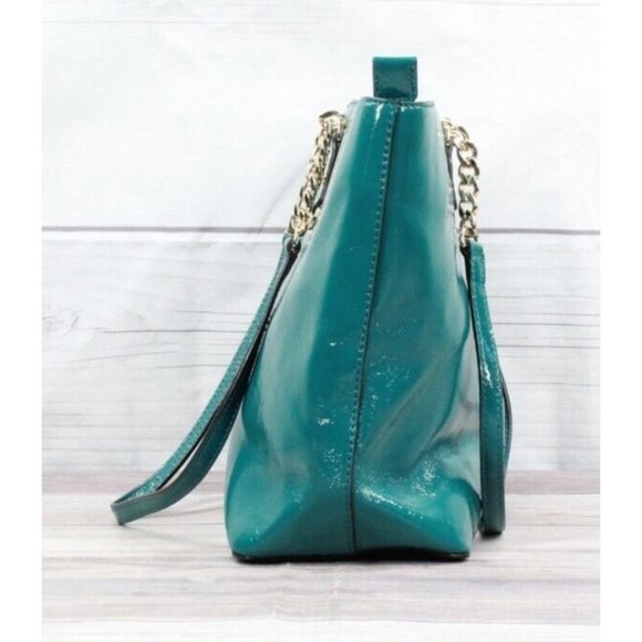 Michael Kors Jade Green Leather Shoulder Tote Handbag - Picture 3 of 10